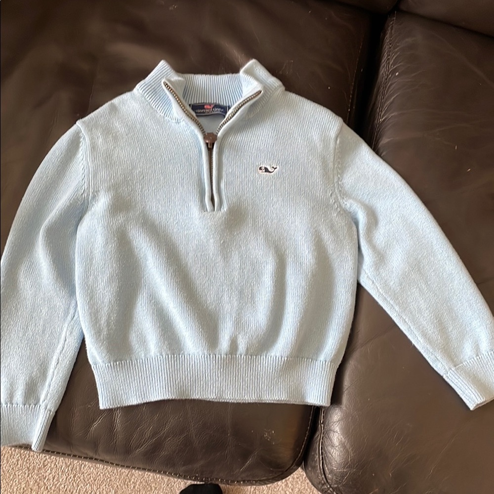 Light Blue Quarter-Zip Sweater